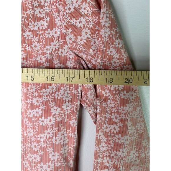 Eddie Bauer Floral Orange Wrinkle Resistant Button Front Shirt Blouse Si… - Picture 7 of 9